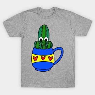 Cute Cactus Design #247: Small Cacti Bunch In A Hearty Mug T-Shirt